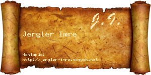 Jergler Imre névjegykártya